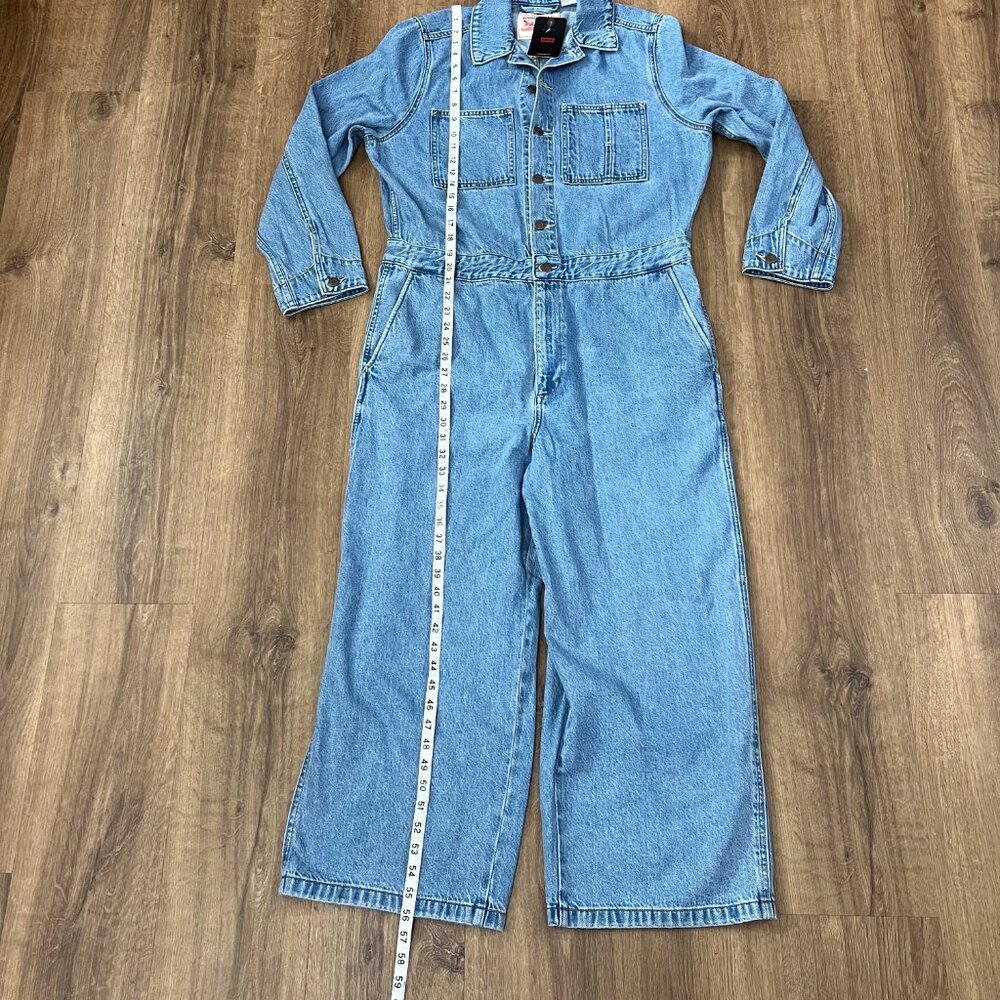 NEW Levi's Iconic Denim Jean Coverall Jumpsuit Sz L - Picture 9 of 15
